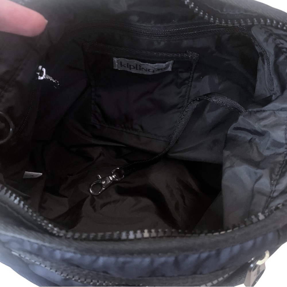 Kipling Navy Blue Crossbody Crescent Bag Nylon Monkey Messenger Travel Casual - Picture 5 of 9